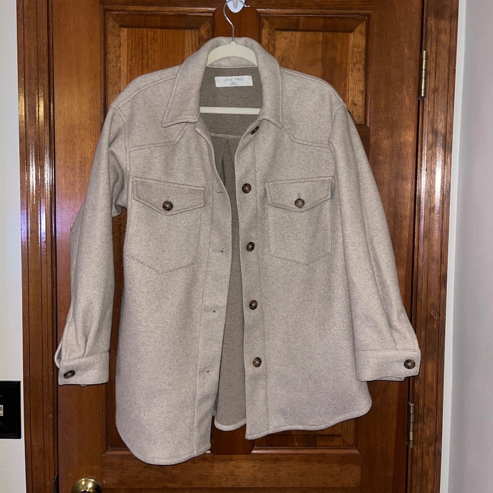 Beige shacket
